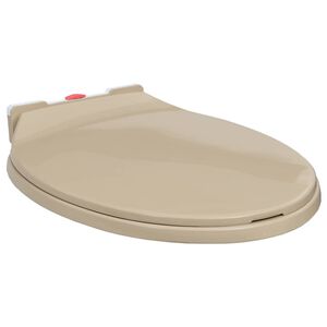 vidaXL Soft-Close Toilet Seat Quick Release Beige Oval