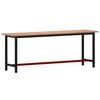 vidaXL Workbench 220x55x81,5 cm Solid Wood Beech and Metal