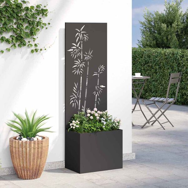 vidaXL Garden Privacy Screen Black 50 x 140 cm Cold-rolled steel