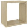vidaXL Wall Cube Shelves 4 pcs White and Sonoma Oak 26x15x26 cm
