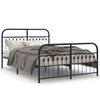 vidaXL Metal Bed Frame without Mattress with Footboard Black 140x200cm