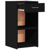 vidaXL Bedside Cabinet Black 35x34x65 cm Engineered Wood