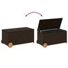 vidaXL Garden Storage Box with Wheels Brown 190L Poly Rattan