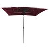 vidaXL 3-Tier Garden Parasol with Aluminium Pole Bordeaux Red 2.5x2.5 m