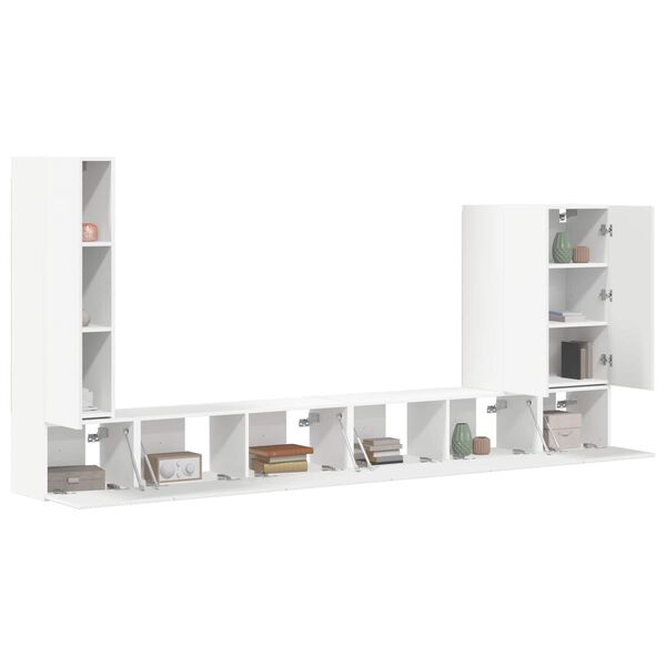 vidaXL TV Wall Cabinet Set Wall-mounted 6 pcs White