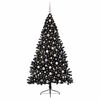 vidaXL Artificial Pre-lit Christmas Tree Black 210 cm PVC