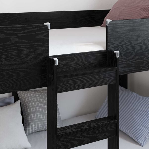 vidaXL Bunk Bed for Kids Black Oak 80 x 190 cm Engineered Wood