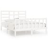 vidaXL Bed Frame without Mattress White 140x200 cm Solid Wood Pine