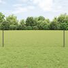 vidaXL Fence with Post Grey 0.5 x 100 m Steel and PVC