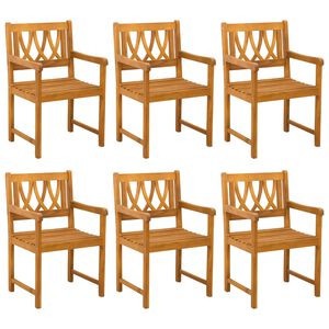 vidaXL Outdoor Bench 6 pcs Natural 56 x 55.5 x 90 cm Solid Acacia Wood