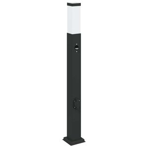 vidaXL Bollard Light with Sensor&Outlet 80 cm Black IP44