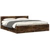 vidaXL Bed Frame with Headboard without Mattress Smoked Oak 180x200 cm Super King