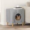 vidaXL Cat House Grey Sonoma 42.5 x 40 x 53 cm Engineered Wood