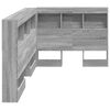 vidaXL Storage Headboard with Shelf Grey Sonoma 90 cm Engineered Wood
