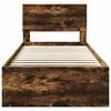 vidaXL Bed Frame with Headboard Smoked Oak 75 x 190 cm Engineered wood