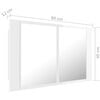 vidaXL LED Bathroom Mirror Cabinet High Gloss White 80x12x45 cm Acrylic