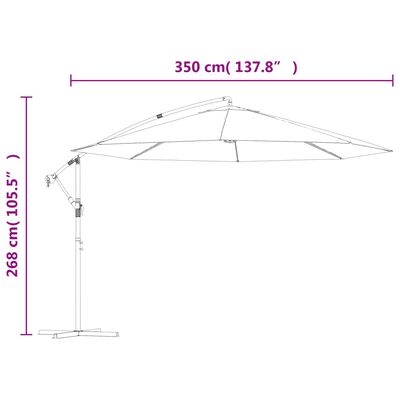 vidaXL Cantilever Umbrella 3.5 m Sand White