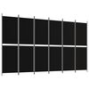 vidaXL 6-Panel Room Divider Black 300x180 cm Fabric