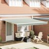 vidaXL Retractable Awning Green and white 400 x 300 cm Polyester