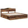 vidaXL Bed Frame with Headboard Old Wood 200 x 200 cm Solid Pine Wood