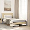 vidaXL Metal Bed Frame without Mattress Sonoma Oak 107x203 cm