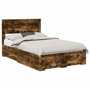 vidaXL Bed Frame with Drawer with Headboard Manual Engineered Wood