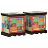 vidaXL Bedside Cabinet 2 pcs Multicolour 40x35x45 cm Solid Wood Mango
