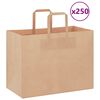 vidaXL Paper Bags 250 pcs with Handles Brown 32x17x25 cm