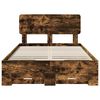 vidaXL Bed Frame with Drawer Smoked Oak 120 x 190 cm Engineered Wood