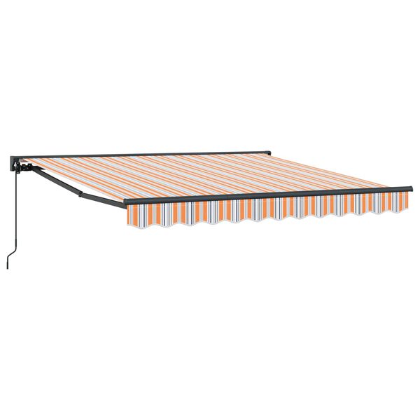 vidaXL Retractable Awning Manual Blue and Orange 300 x 250 cm