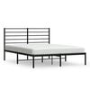 vidaXL Metal Bed Frame without Mattress with Headboard Black 140x200cm
