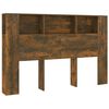 vidaXL Headboard Cabinet Smoked Oak 160x18,5x104,5 cm Engineered Wood