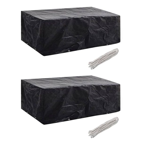vidaXL Garden Furniture Covers 2 pcs 8 Eyelets 200x160x70 cm