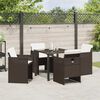 vidaXL Garden Dining Set 5 pcs Brown Poly Rattan
