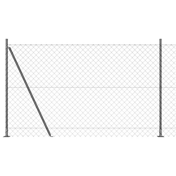 vidaXL Fence Post Grey 10 x 1.5 m (60 x 60 mm mesh) Steel and PVC