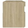 vidaXL Bedside Cabinet & LED Lights Sonoma Oak 60x35x40 cm Engineered Wood