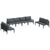 vidaXL Garden Sofa Set with Cushion 8 pcs Black Steel
