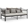 vidaXL Pull-out Sofa Bed Frame without Mattress Black Metal 90x200 cm
