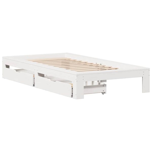 vidaXL Bed Frame without Mattress White 90x190 cm Single Solid Wood Pine
