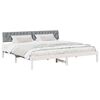 vidaXL Bed frame White and light grey 200 x 200 cm Solid pine wood