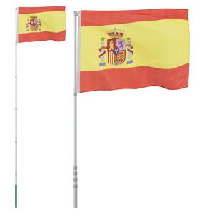 vidaXL Spain Flag and Pole 5.55 m Aluminium