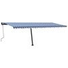 vidaXL Freestanding Manual Retractable Awning 600x350 cm Blue/White