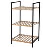 Bathroom Solutions Storage Rack with 3 Shelves Bamboo and Steel