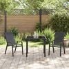 vidaXL Garden Dining Set 3 pcs Black Powder-coated Steel