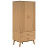 vidaXL Wardrobe "OLDEN" Brown 76,5x53x172 cm Solid Wood Pine