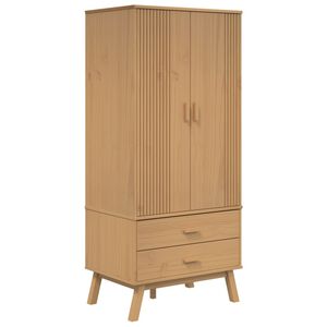 vidaXL Wardrobe "OLDEN" Brown 76,5x53x172 cm Solid Wood Pine