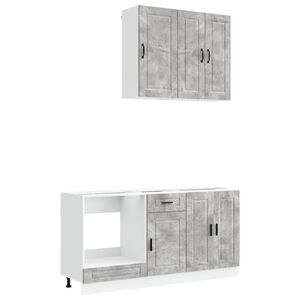 vidaXL Kitchen Unit PORTO 5 pcs Concrete Grey Engineered Wood