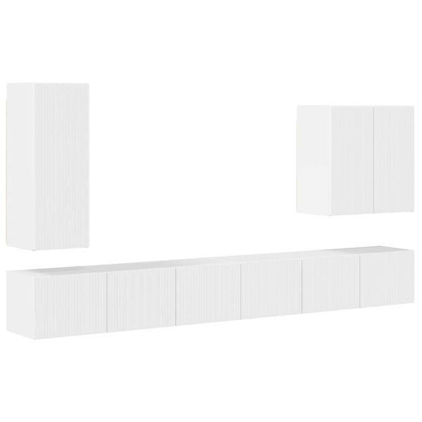 vidaXL Wall-mounted 6 pcs High Gloss White