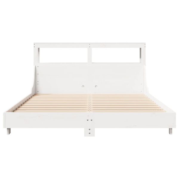 vidaXL Bed Frame without Mattress White 140x200 cm Solid Wood Pine