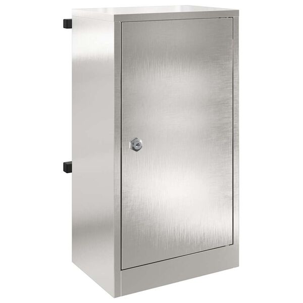 vidaXL Mailbox with Storage Black 30 x 20 x 55 cm Stainless Steel